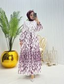 Bahar Teserttür Elbise Bordo