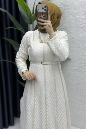 Feray Elbise Tesettür Giyim-Taş Rengi