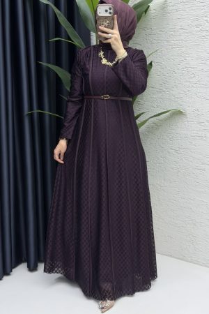 Feray Elbise Tesettür Giyim-Mürdüm