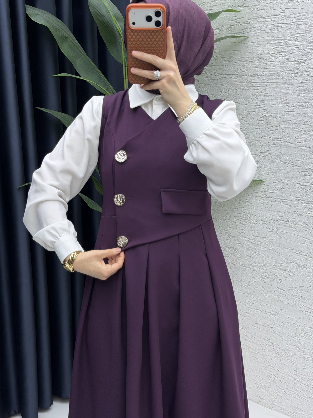 Afitap Jile Tesettür Giyim-Mürdüm - Görsel 3